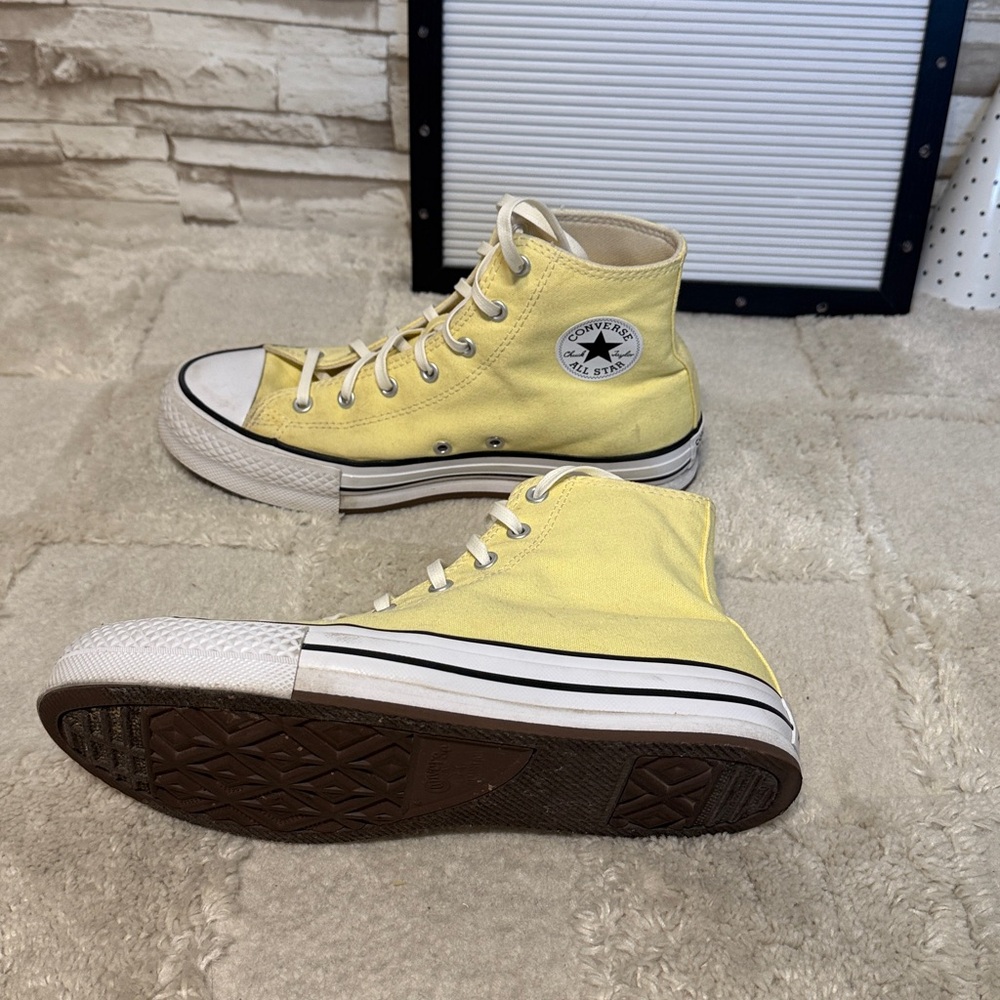 CONVERSE Kids' Chuck Taylor All Star Eva Lift High-top Sneakers In Yellow - Picture 3 of 10
